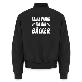 Boulanger - Bomber unisexe - noir - Dos - AI Model Male 185 light (185cm)