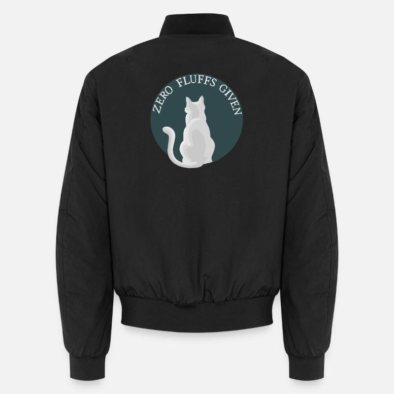 Zero Fluffs Given – Katze von hinten mit Attitüde Unisex Bomberjacke
