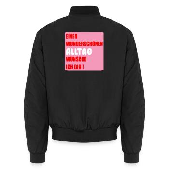 Alltag Wünsche - Unisex Bomberjacke - Schwarz - Hinten - AI Model Male 185 light (185cm)