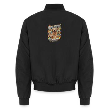 Golden Retriever Dad 90s Retro - Unisex Bomberjacke - Schwarz - Hinten - AI Model Male 185 light (185cm)