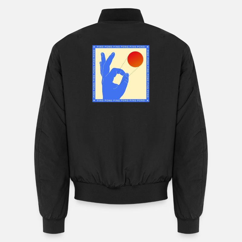 Retro Pop Art Ping Pong Flick Graphic Unisex Bomber Jacket