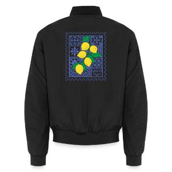 Italy Lemons Italia Amalfi Coast Summer - Unisex Bomber Jacket - black - Back - AI Model Male 185 light (185cm)
