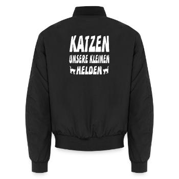Katzen - Unisex Bomberjacke - Schwarz - Hinten - AI Model Male 185 light (185cm)