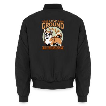 Funny Dog Breed Corgi - Unisex Bomber Jacket - black - Back - AI Model Male 185 light (185cm)