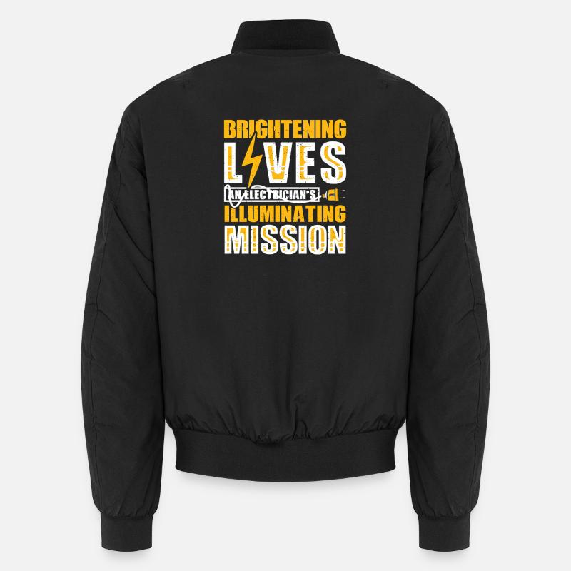Electrician, Electronics Technician, Electrician - Unisex Bomber Jacket - black