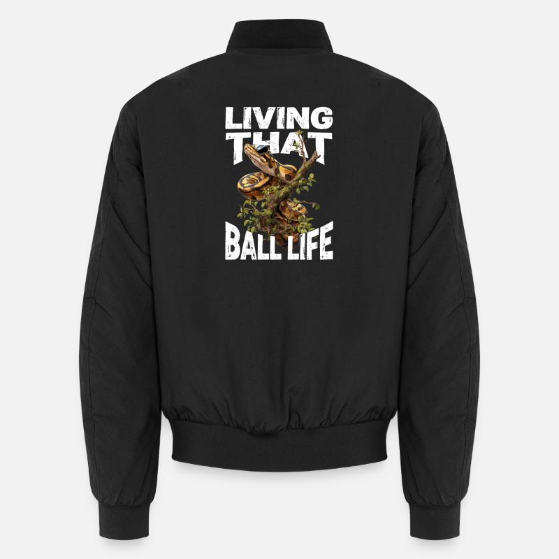 Königspython Schlangen Liebhaber Terrarium Python - Unisex Bomberjacke - Schwarz