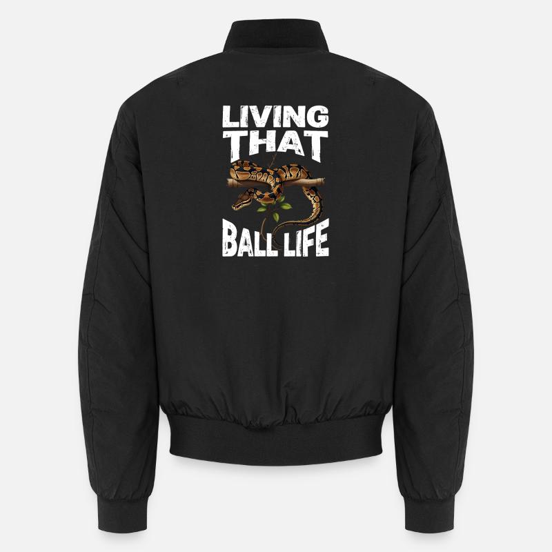 Königspython Schlangen Liebhaber Terrarium Python - Unisex Bomberjacke - Schwarz