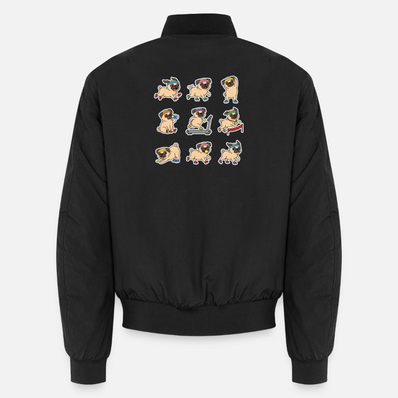 Lustiger Mops Joggen Marathon Laeufer Unisex Bomberjacke