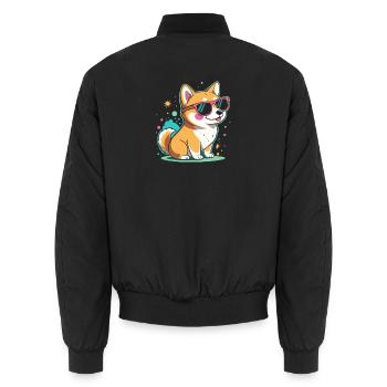 Corgi cool Lunettes Soleil - Bomber unisexe - noir - Dos - AI Model Male 185 light (185cm)