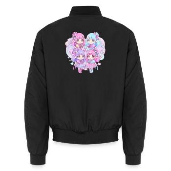 Quatuor Kawaii Pastel - Bomber unisexe - noir - Dos - AI Model Male 185 light (185cm)