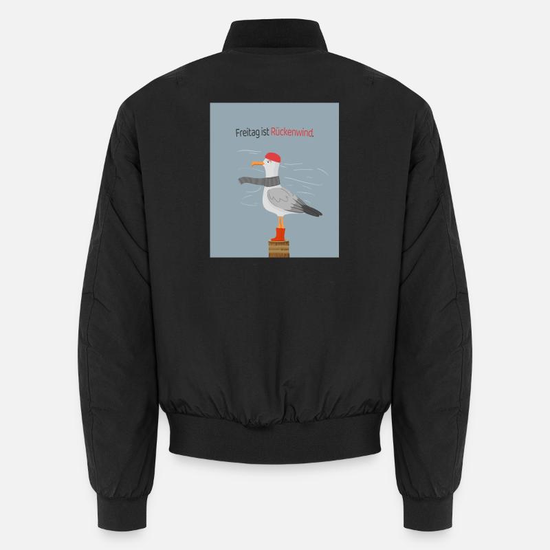 Freitag ist Rückenwind Möwe Spruch Unisex Bomberjacke