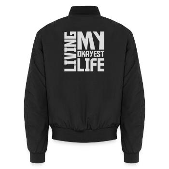 Vivre ma vie la plus correcte Drôle de dicton, médiocre - Bomber unisexe - noir - Dos - AI Model Male 185 light (185cm)