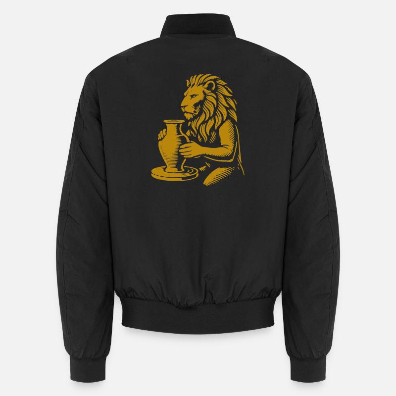 Golden Lion Pottery Master - Unisex Bomber Jacket - black