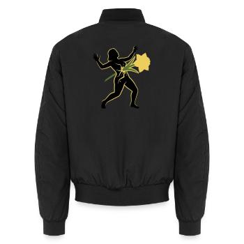 Dance of the Silhouette with Flower - Unisex Bomber Jacket - black - Back - AI Model Male 185 light (185cm)