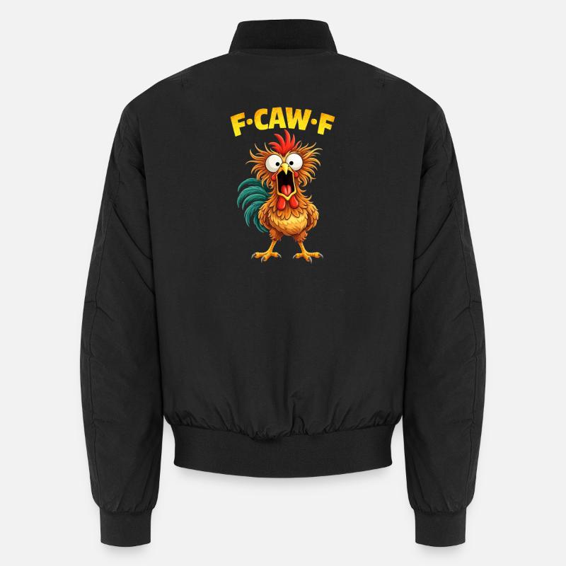 F-Caw-F Graphique drôle de mème de coq de poulet Bomber unisexe