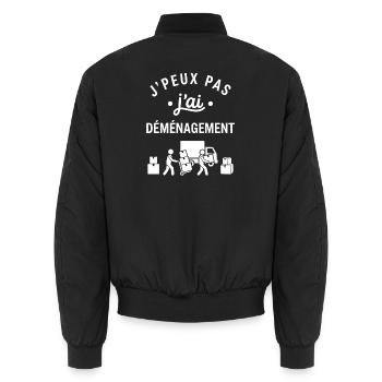 J'peux pas j'ai déménagement - Bomber unisexe - noir - Dos - AI Model Male 185 light (185cm)
