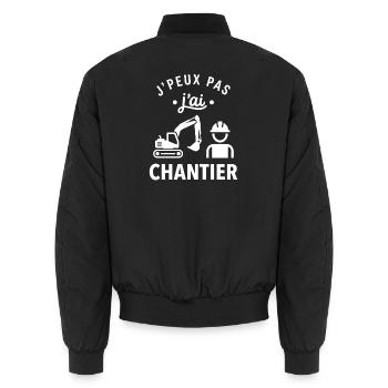 J'peux pas j'ai chantier - Bomber unisexe - noir - Dos - AI Model Male 185 light (185cm)