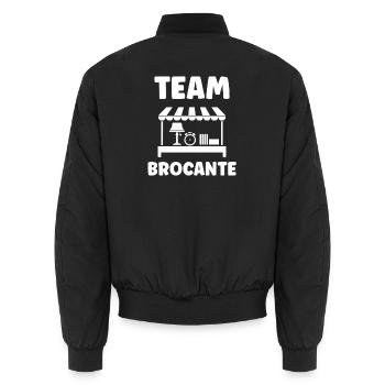 Equipe Brocante Vintage - Bomber unisexe - noir - Dos - AI Model Male 185 light (185cm)