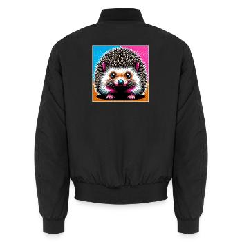 Igel - Unisex Bomberjacke - Schwarz - Hinten - AI Model Male 185 light (185cm)