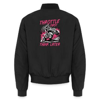 Quad ATV Femme Fille Quad Quad - Bomber unisexe - noir - Dos - AI Model Male 185 light (185cm)