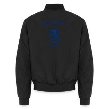 Helsinki Suomi Finland Finnland - Unisex Bomberjacke - Schwarz - Hinten - AI Model Male 185 light (185cm)