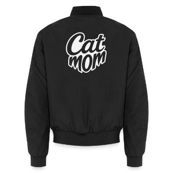 Maman chat, Lettrage maman chat, - Bomber unisexe - noir - Dos - AI Model Male 185 light (185cm)
