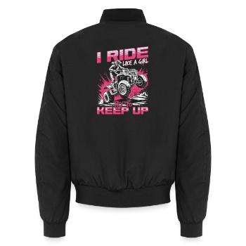 Quad ATV Femme Fille Quad Quad - Bomber unisexe - noir - Dos - AI Model Male 185 light (185cm)