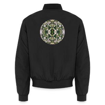 Natur Mandala Frühling in Nürnberg - Unisex Bomberjacke - Schwarz - Hinten - AI Model Male 185 light (185cm)