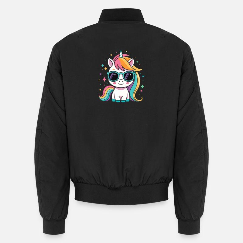 Regenbogen-Einhorn-Sonnenbrille Unisex Bomberjacke