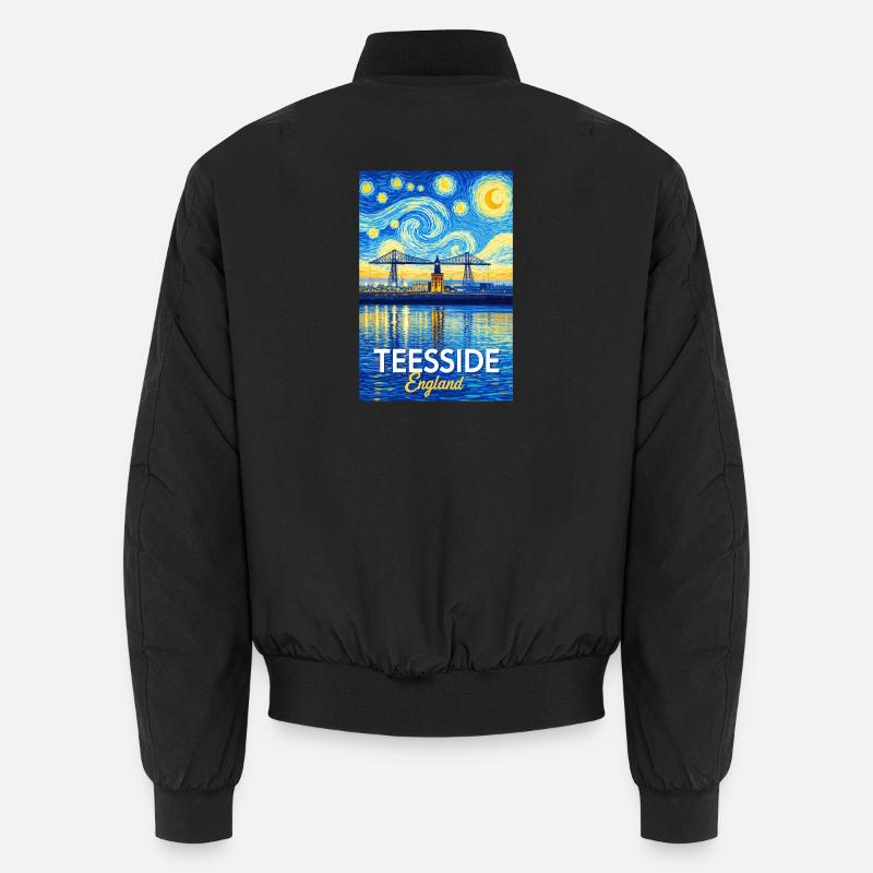 Teesside Neon-Brücke England Unisex Bomberjacke