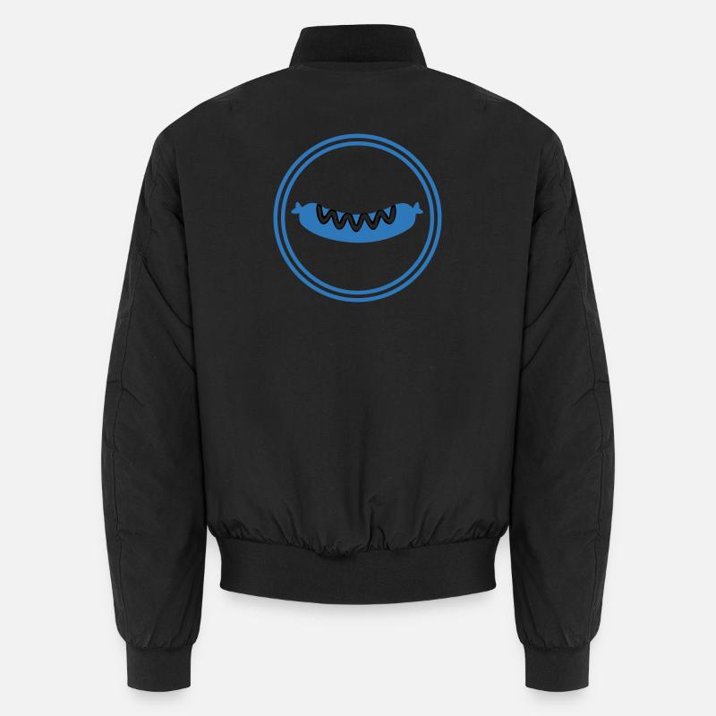 Bratwurst Sausage Circle Emblem - Unisex Bomber Jacket - black