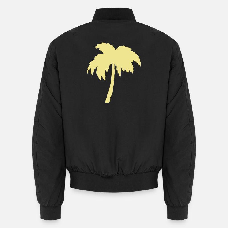Silhouette de palmier jaune - Bomber unisexe - noir