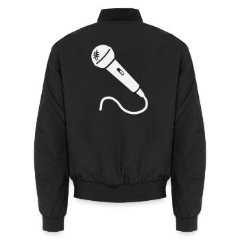 Microphone Karaoke Musician Singer Microphone Singing - Unisex Bomber Jacket - black - Back - AI Model Male 185 light (185cm)