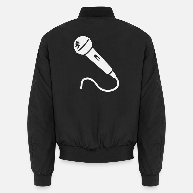 Mikrofon Karaoke Musiker Sänger Mikrophon Singen Unisex Bomberjacke