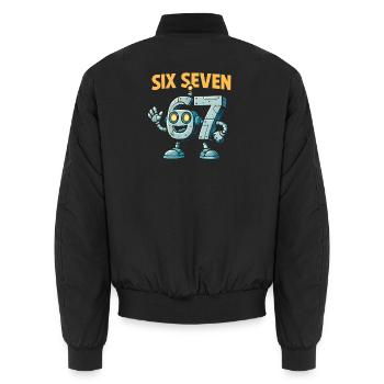 Six Seven 67 Robot Robot Brainrot italien Humour - Bomber unisexe - noir - Dos - AI Model Male 185 light (185cm)