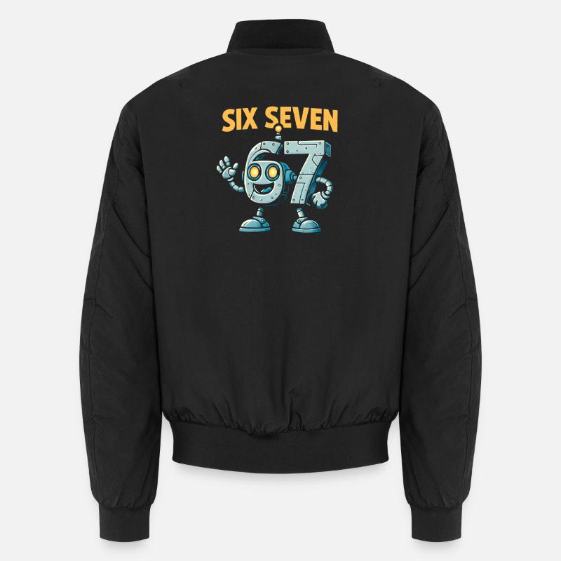 Six Seven 67 Italian Brainrot Roboter Meme Humor Unisex Bomberjacke