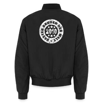 Bruder 2010 - Unisex Bomberjacke - Schwarz - Hinten - AI Model Male 185 light (185cm)