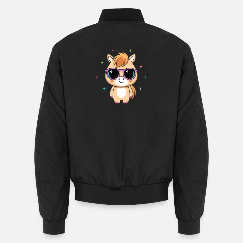 Pony chic purple glasses Unisex Bomber Jacket
