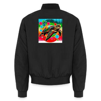 Schildkröte - Unisex Bomberjacke - Schwarz - Hinten - AI Model Male 185 light (185cm)