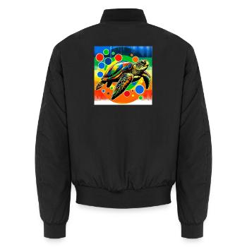 tortue - Bomber unisexe - noir - Dos - AI Model Male 185 light (185cm)