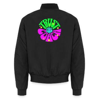 Tennis Trainer Shirt, Trust the Coach hoodie - Unisex Bomberjacke - Schwarz - Hinten - AI Model Male 185 light (185cm)
