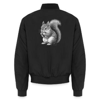 Squirrel - Unisex Bomber Jacket - black - Back - AI Model Male 185 light (185cm)