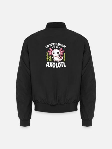 Axolotl Geisttier-Tee - Unisex Bomberjacke - Schwarz
