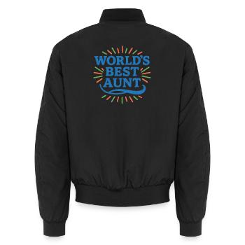 Célébration de la meilleure tante du monde - Bomber unisexe - noir - Dos - AI Model Male 185 light (185cm)