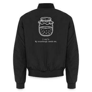 Pot de Taxe au Levain - Bomber unisexe - noir - Dos - AI Model Male 185 light (185cm)