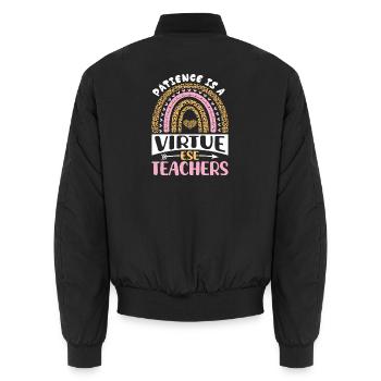 Gifts for ESE Teachers - Unisex Bomber Jacket - black - Back - AI Model Male 185 light (185cm)