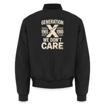 Génération X : On s’en fiche du rétro - Bomber unisexe - noir - Dos - AI Model Male 185 light (185cm)