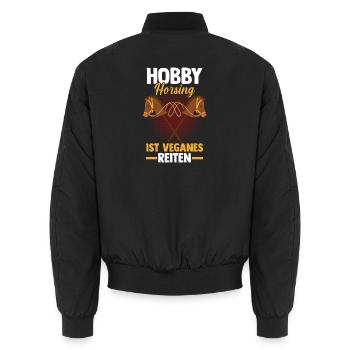 Steckenpferd Hobbyhorse Hobby Horsing - Unisex Bomberjacke - Schwarz - Hinten - AI Model Male 185 light (185cm)