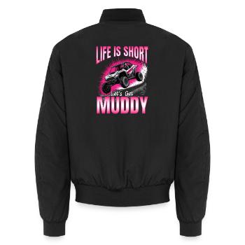 UTV Off Road Girl Woman 4 Wheeler Side by side - Unisex Bomberjacke - Schwarz - Hinten - AI Model Male 185 light (185cm)