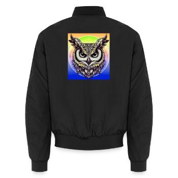 hibou - Bomber unisexe - noir - Dos - AI Model Male 185 light (185cm)